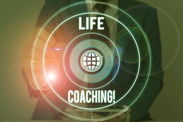 Kézírás szöveg írás Life coaching. Koncepcióra, ami demonstrálása azt mutatja, hogy a kitűzött célok eléréséhez segítséget nyújtanak. - Fotó, kép