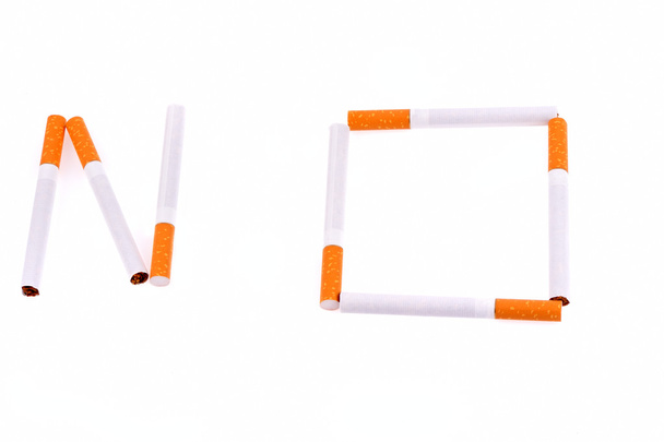 Word NO made from cigarettes - Photo, image