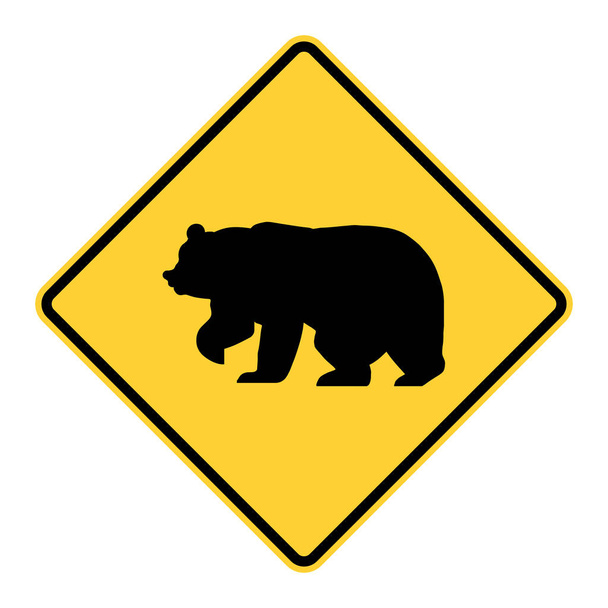 Medve figyelmeztető jelzőtábla - Fotó, kép