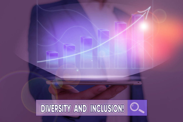 Word writing text Diversity And Inclusion. Business concept for range huanalysis difference includes race ethnicity gender. - 写真・画像