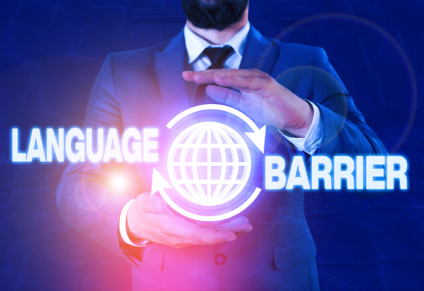 Nota de escritura que muestra la barrera del idioma. Foto de negocios mostrando dificultades en la comunicación Hablando diferente idioma
. - Foto, Imagen