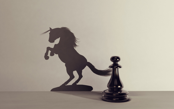 Pawn shadow horse - Foto, afbeelding