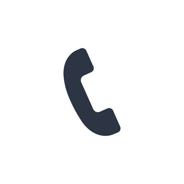 Základní logo klasického telefonního přijímače s zavěšeným přijímačem a signálním znakem. Stock vektorové ilustrace izolované na bílém pozadí - Vektor, obrázek