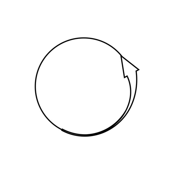 Μεμονωμένο κυκλικό βέλος με θέση για κύκλο κειμένου. Εικονογράφηση διανύσματος σε λευκό φόντο. Χρήσιμο για banner design, business concept ή web ad - Διάνυσμα, εικόνα