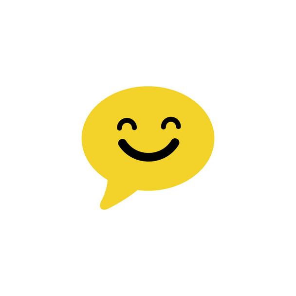 Gelukkig emoticon teken. Glimlach chat lijn icoon. Spraakbellensymbool. Kleurrijk concept. Gele dunne lijn glimlach chat pictogram. Vector - Vector, afbeelding