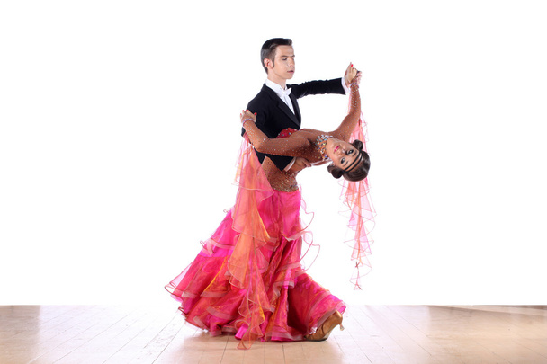 Latino dancers in ballroom isolated on white background - 写真・画像
