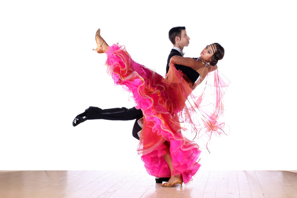 Latino dancers in ballroom isolated on white background - Foto, Imagen