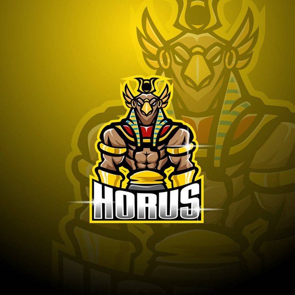 Horus esport maskotti logo suunnittelu - Vektori, kuva