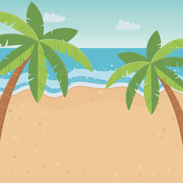 Пальмове дерево літнього сезону дизайн Векторні ілюстрації
 - Вектор, зображення