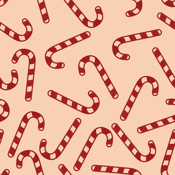 Vector Seamless Pattern of Candy Cane Sweets - Вектор, зображення