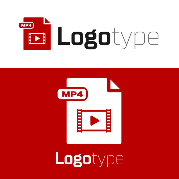 Red MP4 tiedosto asiakirja. Lataa mp4 painiketta kuvake eristetty valkoisella taustalla. MP4-tiedoston symboli. Logo suunnittelu mallielementti. Vektorikuvaus
 - Vektori, kuva