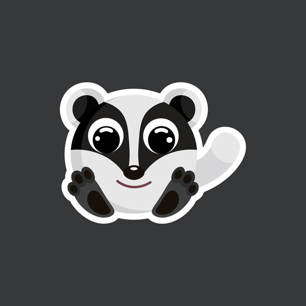 cartoon badger sticker vector illustration - Vektor, Bild