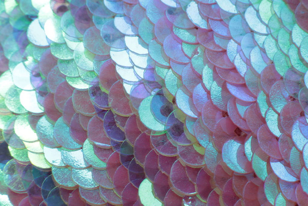 Textura brillante fondo lentejuelas multicolores iridiscentes macro photoSparkling celebratorio
  - Foto, Imagen