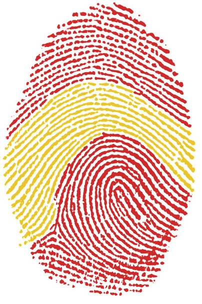 Spain flag Fingerprint - Photo, Image