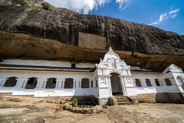 Exterior of Dambulla cave temple (Golden Temple) is a large cave - Photo, Image
