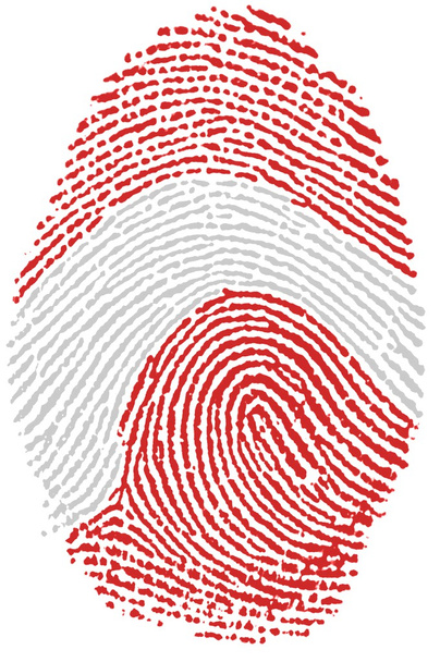 Austria flag Fingerprint - Photo, Image