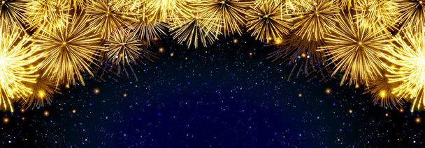 Abstract golden firework background . New Year background. - Photo, Image