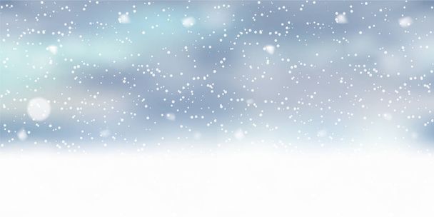 Kerst achtergrond met sneeuwvlokken op blauwe lucht. Vector - Vector, afbeelding