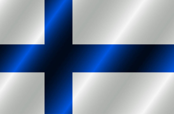Banner mit der Flagge Finnlands. farbenfrohe Illustration mit Fahne zur Gestaltung. Leuchtende Illustration. - Foto, Bild