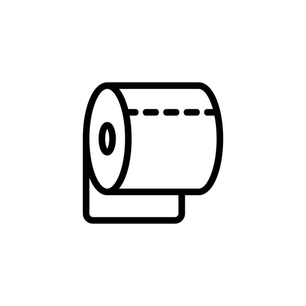 Roll Toilettenpapier Symbolvektor. Isolierte Kontursymboldarstellung - Vektor, Bild