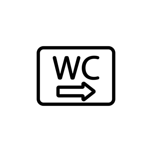Wskaźnik wektor ikony toalety. Ilustracja izolowanego symbolu konturu - Wektor, obraz