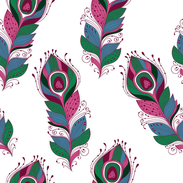 Vector Seamless Pattern with Feathers - Vector, Imagen
