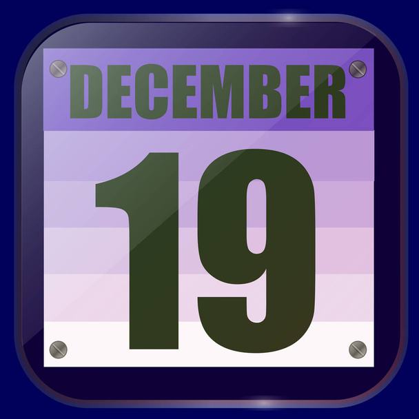 19 dicembre icona. Per pianificare un giorno importante. Bandiera per le vacanze. Icona del 19 dicembre. Illustrazione
. - Foto, immagini
