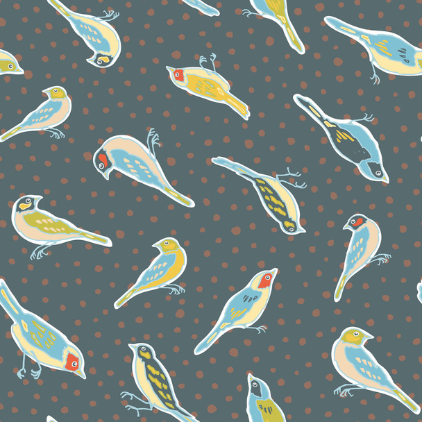 Wildlife retro vintage bird pattern - Vector, Image