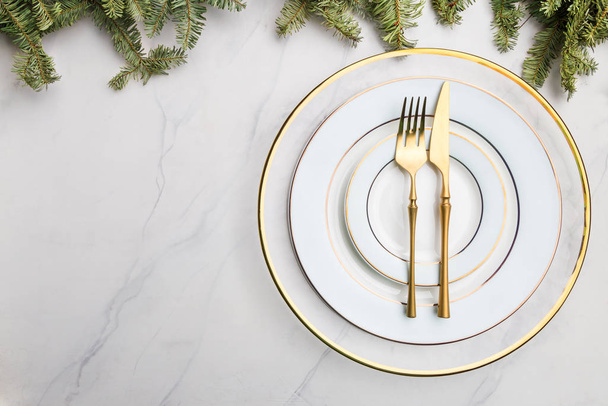 Free space with Christmas empty plate - Foto, imagen