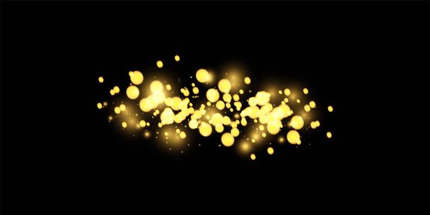 Textur Hintergrund abstrakt schwarz und golden glitzern und elegant für Weihnachten. Staubweiß. funkelnde magische Staubpartikel. magisches Konzept. abstrakter Hintergrund mit Bokeh-Effekt. - Vektor, Bild