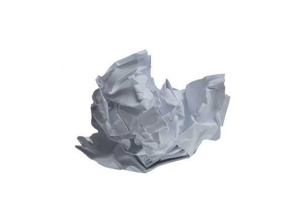 A ball of crumpled office paper isolated on a white background, the concept of a snowball or creative crisis - Φωτογραφία, εικόνα