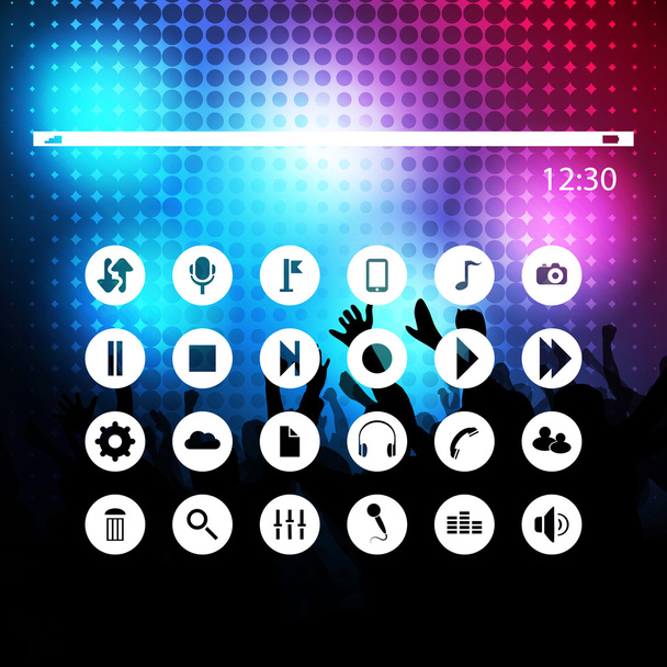 Icon Set On Abstract Background - Vector, Image