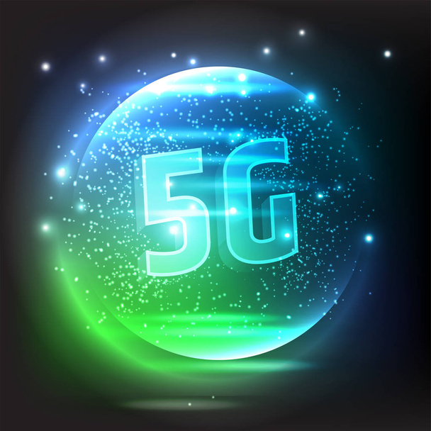 5G Teknologian käsite digitaalinen tausta. Vektori Kuva, suuri teknologian tai televiestinnän innovaatioiden suuntaus
. - Vektori, kuva