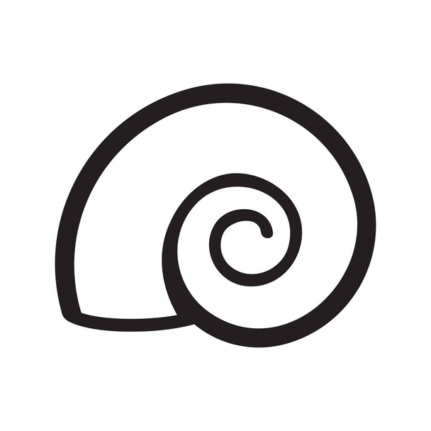 Snail house with black and white outlines - Vector, Image