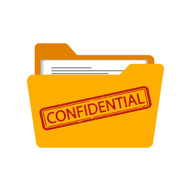 Confidential stamp on folder isolated on a white background. Vector. - Vector, Image