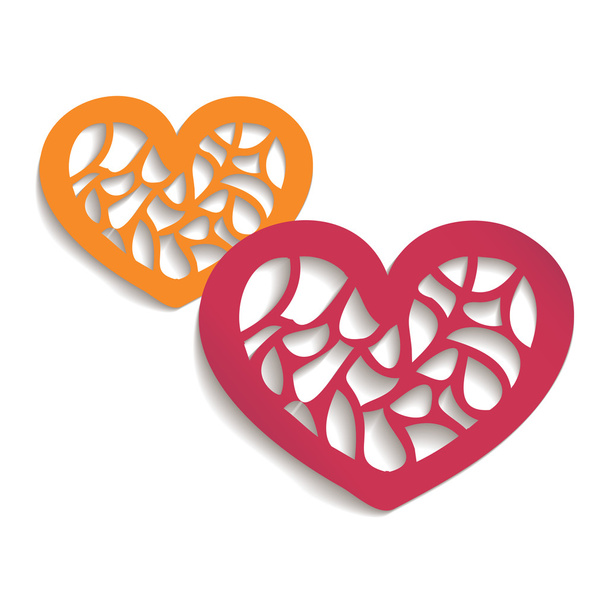 Two vector paper hearts for your design - Vector, afbeelding