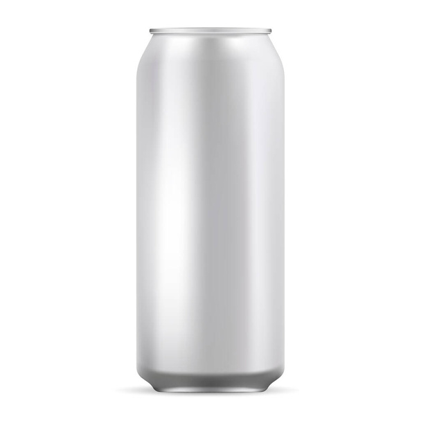 El aluminio puede maquillarse. Realista lata de cerveza metálica
 - Vector, Imagen