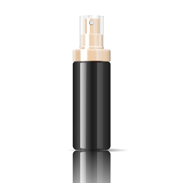 ブラック化粧品ボトルは噴霧器コンテナ - ベクター画像