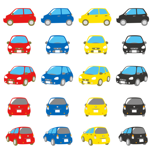 Conjunto de coches coloridos
 - Vector, Imagen