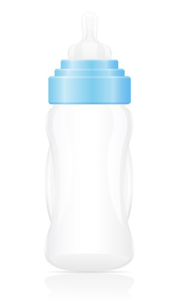 baby bottle blue vector illustration - Vetor, Imagem
