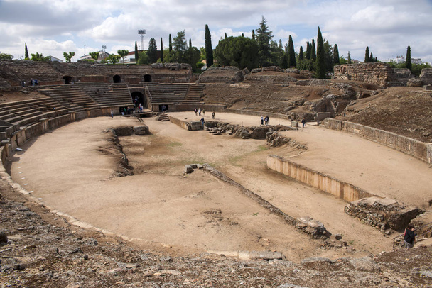 overblijfselen van het Romeinse amfitheater van Merida, Spanje - Foto, afbeelding