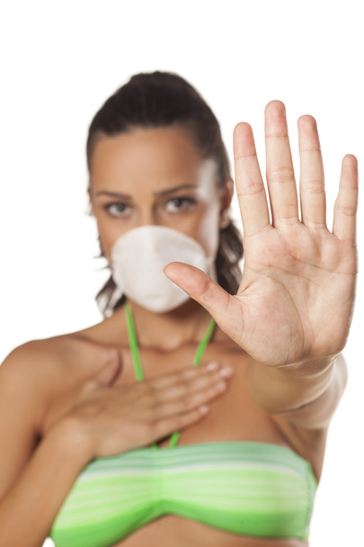 Stop segno e maschera respiratoria
 - Foto, immagini