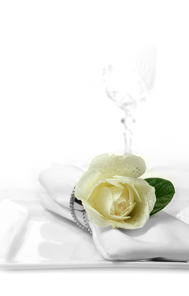 bílý ubrousek růže - Fotografie, Obrázek
