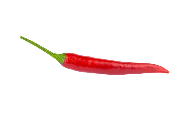 Red chili or chilli pepper isolated on a white background. with  - Photo, Image