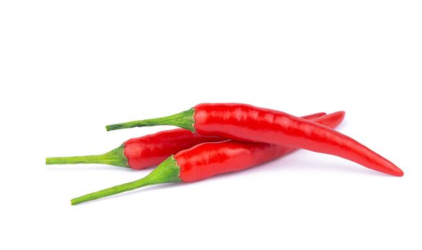 Red chili or chilli pepper isolated on a white background. with  - Фото, зображення