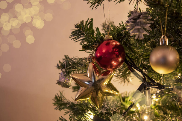 Merry Christmas happy new year, Christmas tree background. 2020 new year - Photo, Image