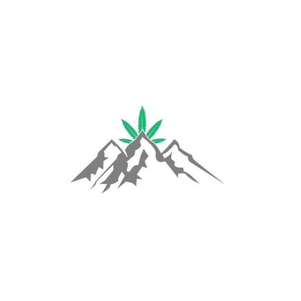 Sneeuwbergen piek logo, Kan worden gebruikt als sportbadge, embleem van mineraalwater, toeristische banner, reizen pictogram, teken, decor, logo hoogte marihuana - Vector, afbeelding