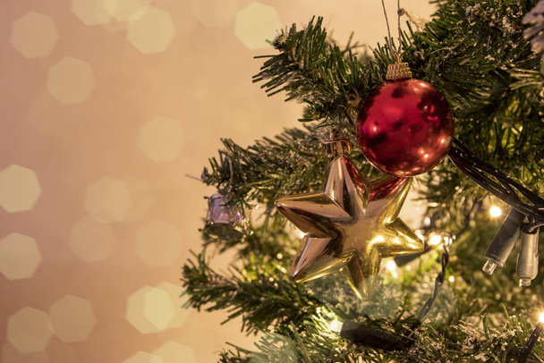 Merry Christmas happy new year, Christmas tree background. 2020 new year - Photo, Image
