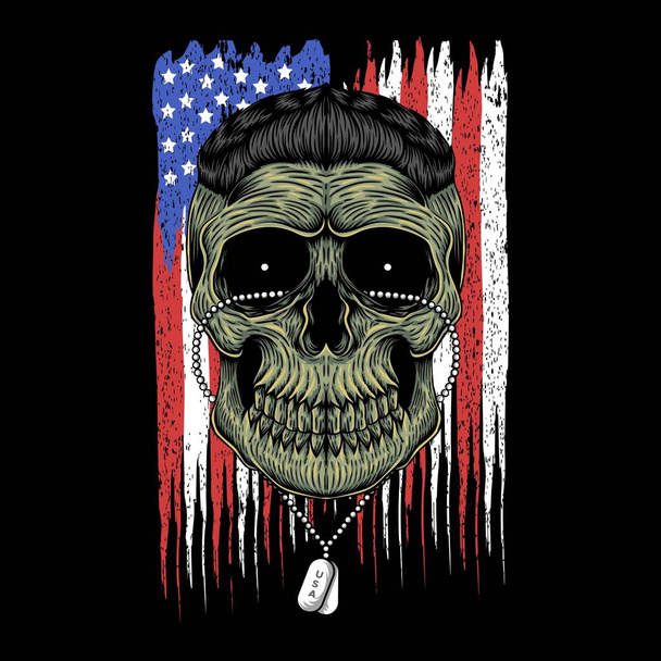 American ejército cráneo cabeza vector ilustración para su empresa o marca
 - Vector, Imagen