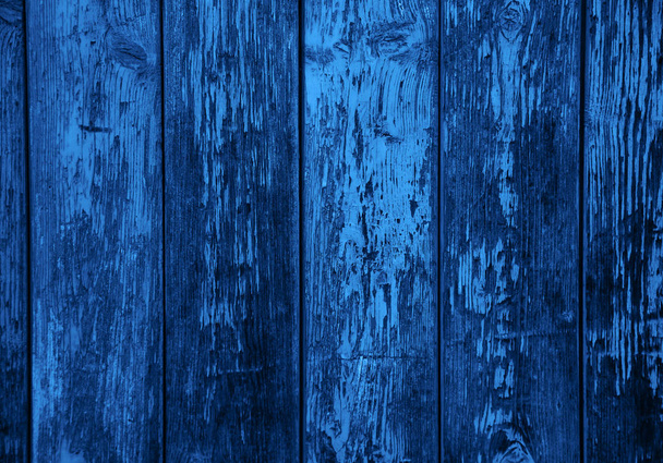 Klassieke blauwe kleur donker oude houten textuur achtergrond. Onderwerp kleur van het jaar 2020. Begrepen, ruimte. Grunge textuur - Foto, afbeelding